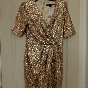 French Connection gold dress